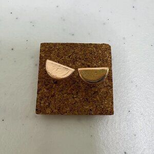 Foxy Originals Stud Earrings Gold Tone‎ Small Dainty Minimalist Geometric